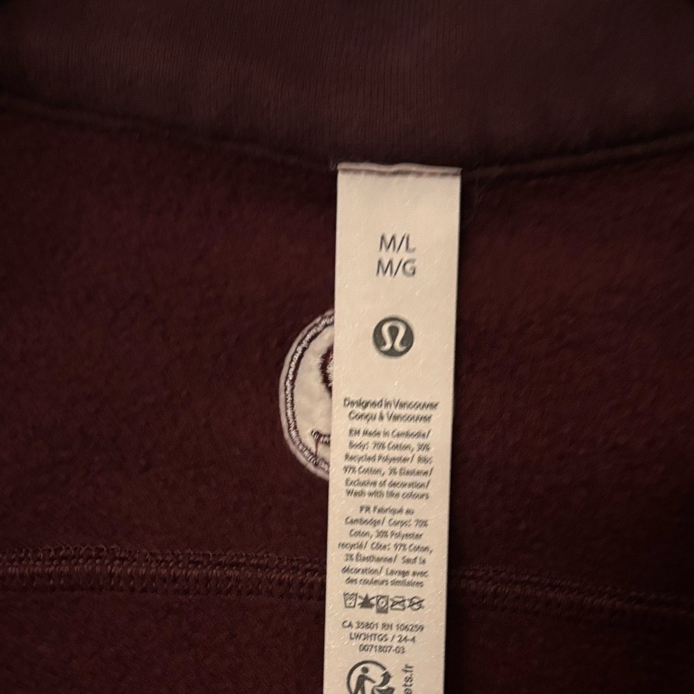 Lululemon Scuba Oversized Funnel-Neck Full Zip
Garnet M/L - Picture 8 of 9